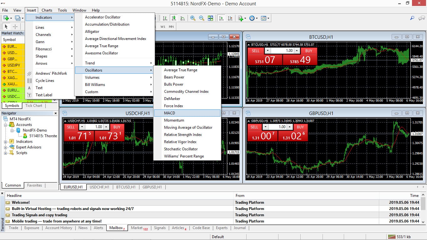 NordFX Platform Screenshot