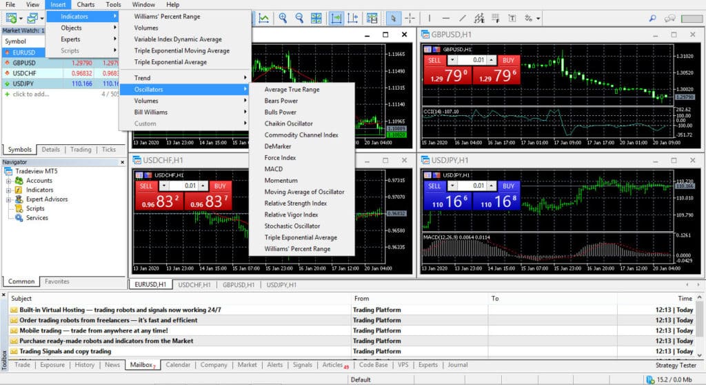 TradeView MT5 Platform Screenshot