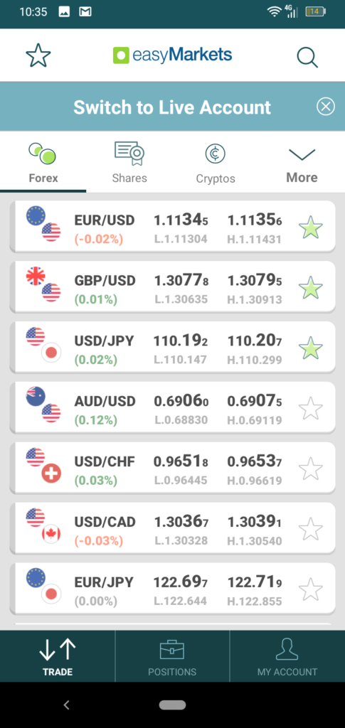 easyMarkets App Screenshot 1