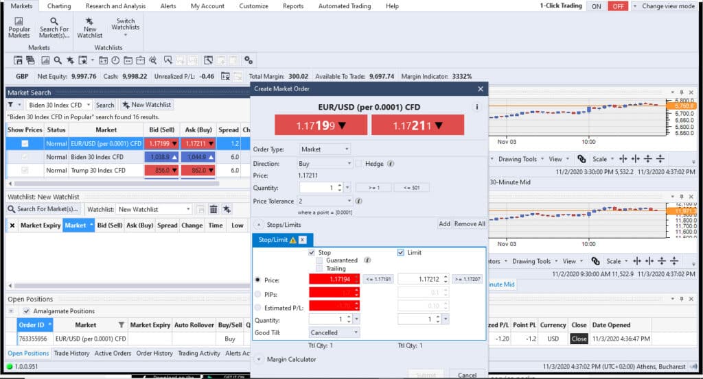 City Index Options Trading Screenshot
