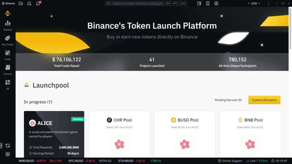 Binance Cryptocurrency Exchange Platform