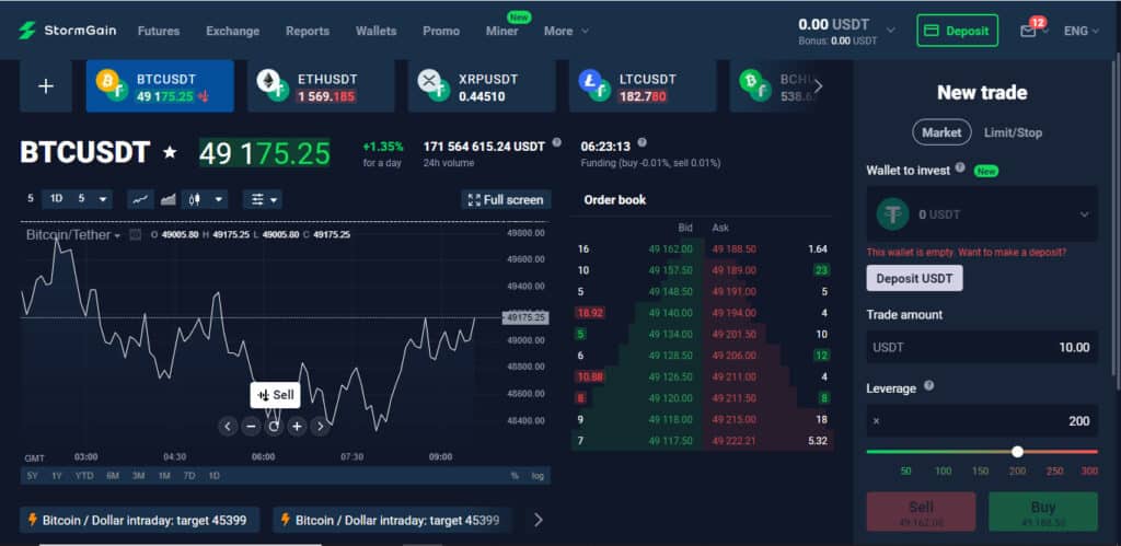 StormGain Platform Screenshot