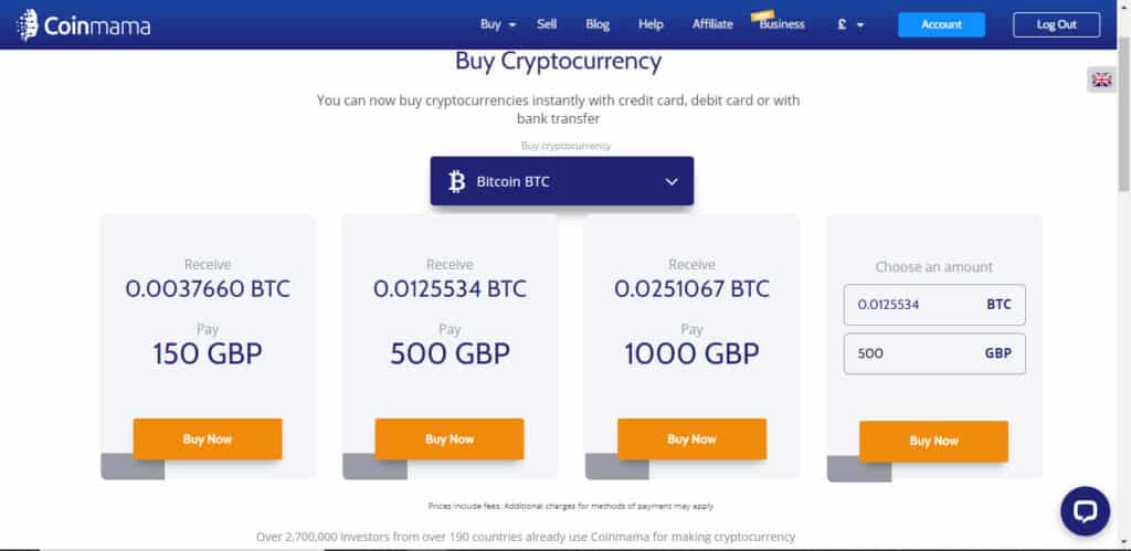 CoinMama Buy Cryptocurrency