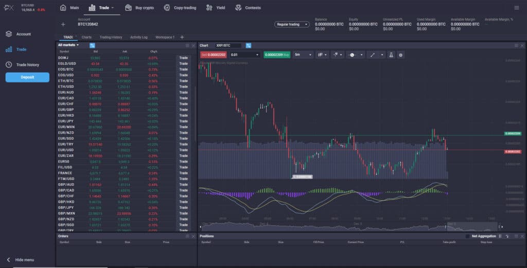 PrimeXBT Crypto Exchange Screenshot