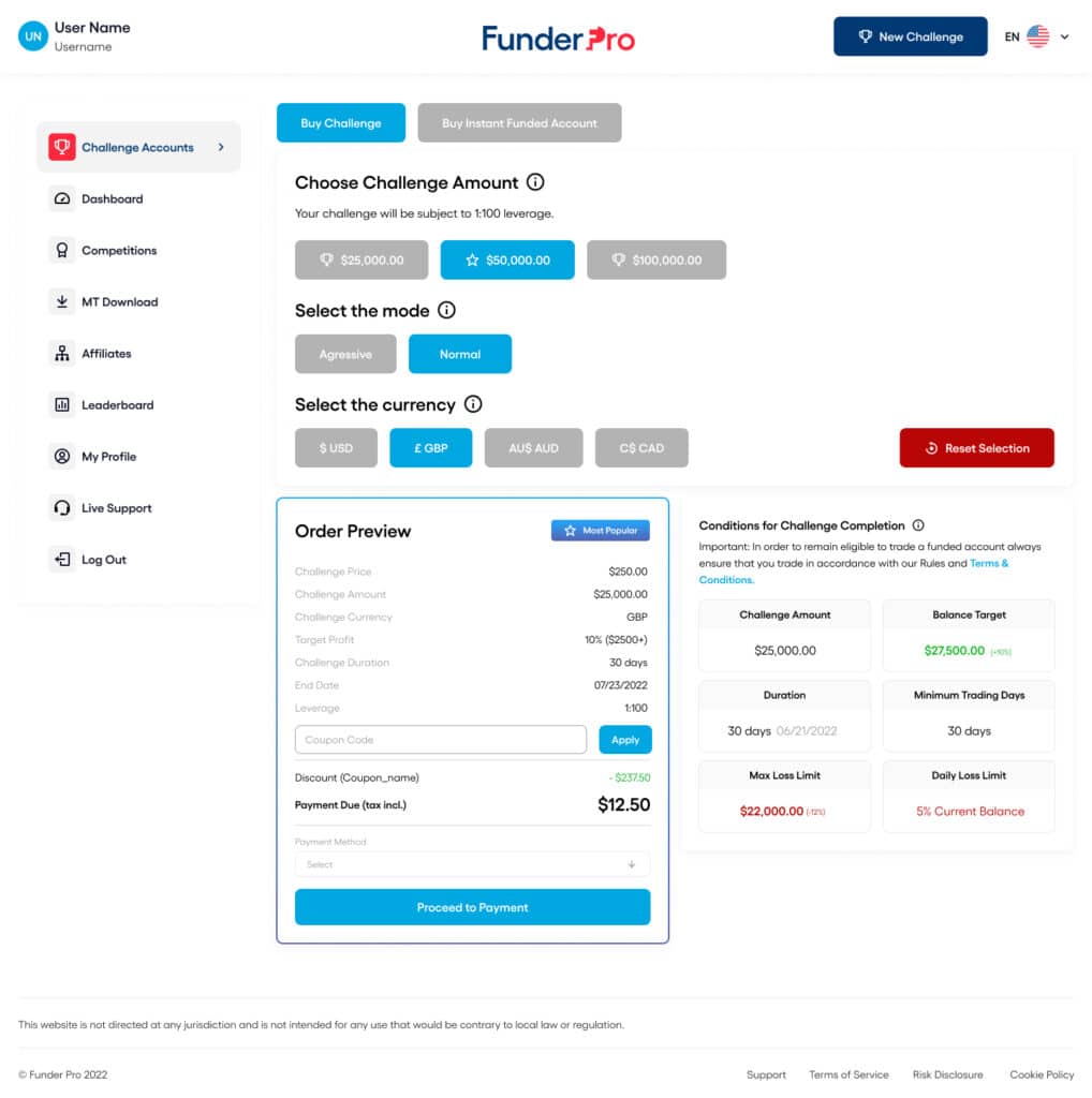 FunderPro Screenshot