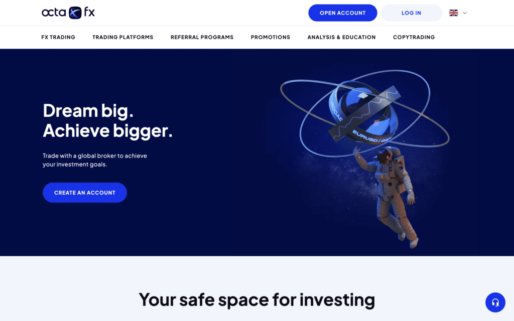 OctaFX Website Screenshot