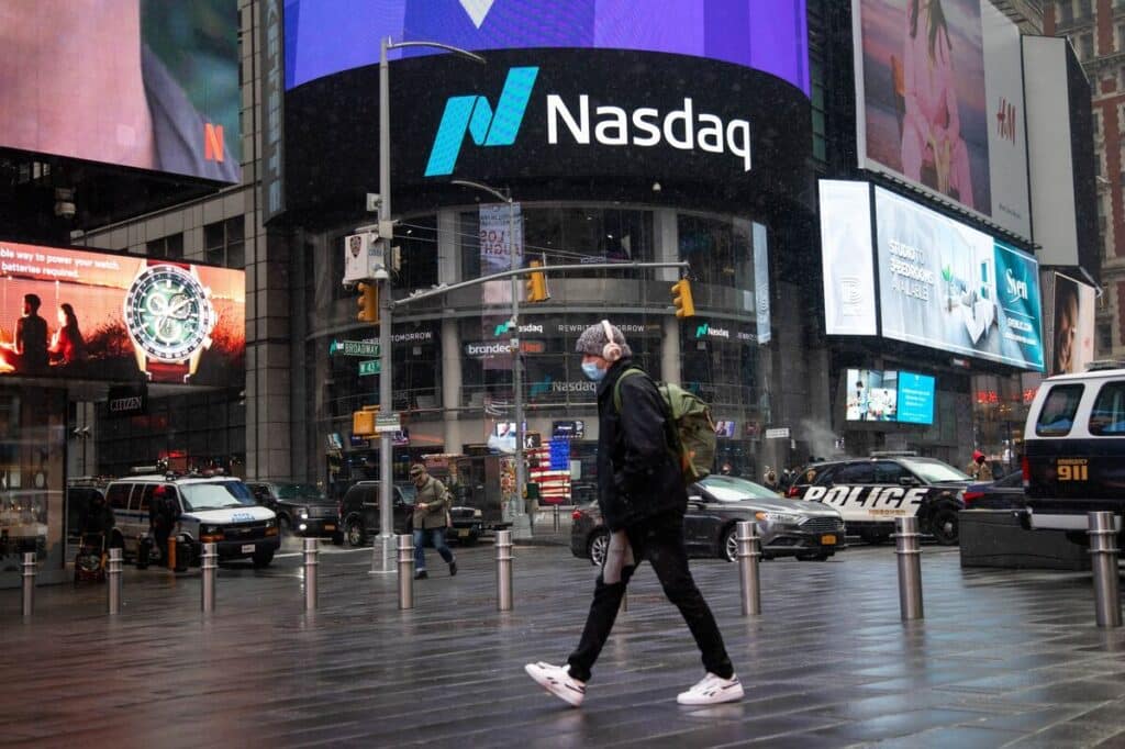 Nasdaq logo in NY