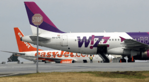 Wizz and Easyjet plane tailes