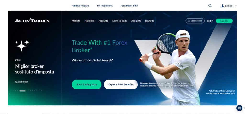 ActivTrades website screenshot